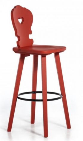 Sgabello tirolese con cuore/LEGNO ABETE