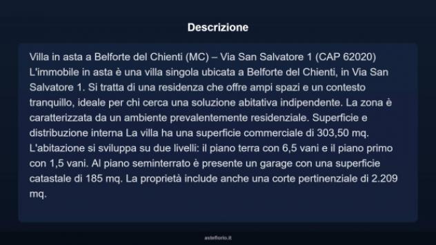 Immobile in asta di 303 m² con più di 5 locali e box auto in vendita a Belforte del Chienti - Foto 4