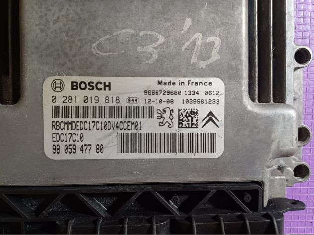 ECU EDC17C10 5.10 CITROEN C3 BOSCH 0281019818 9805947780 CENTRALINA MOTORE CITR - Foto 4
