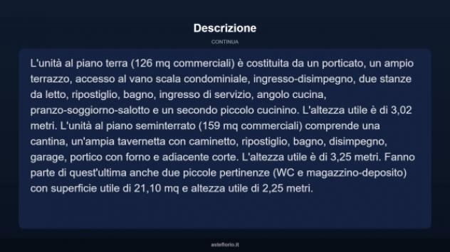 Immobile in asta di 285 m² con più di 5 locali e box auto in vendita a Fagnano Castello - Foto 4