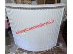 Bancone reception cannettato bianco curvato da 130 cm con spedizione