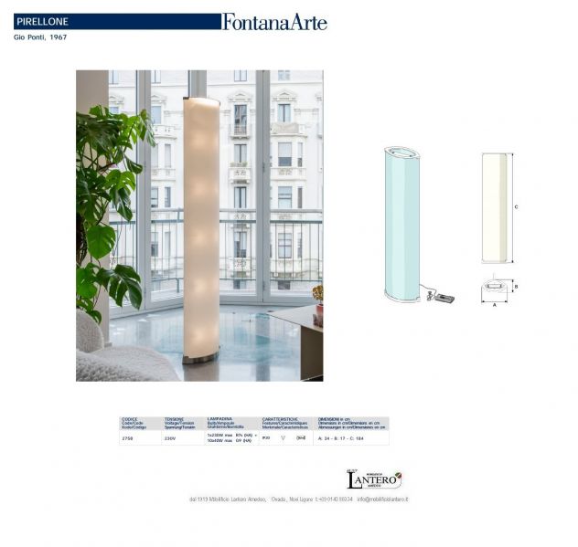 PIRELLONE lampada da terra, FONTANA ARTE, design - Foto 6