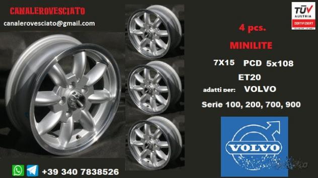 Cerchi minilite 7x15 5x108 et20 volvo