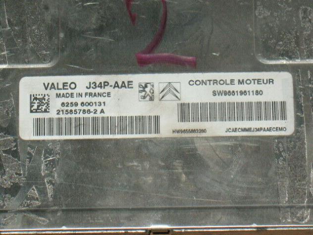 9661961180 ECU CITROEN PEUGEOT 1.4 J34P-AAE SW9661961180 WH9655883280 - Foto 2