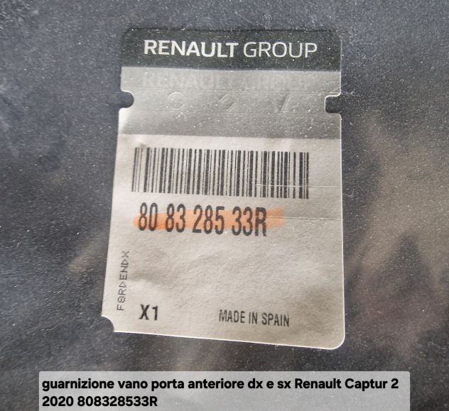 guarnizione vano porta anteriore dx e sx Renault Captur 2 2020 808328533R - Foto 2