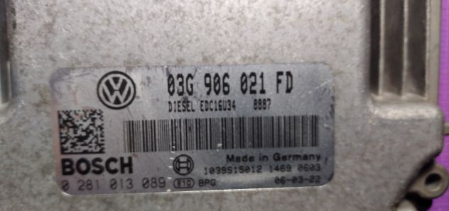 EDC 16U34-3.42 CENTRALINA MOTORE VW GOLFTDI 0281013089 - Foto 3