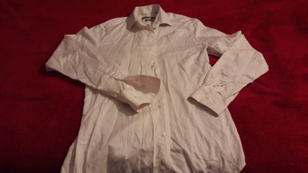 Camicia bianca coste trasversali altorilievo Tg M - NUOVA