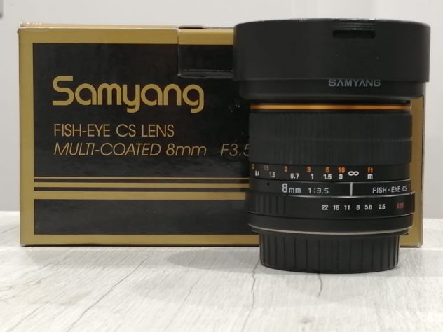 SAMYANG 8mm Fish-eye per Canon EF + scatola - Foto 5
