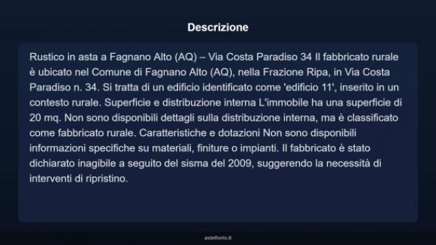 Immobile in asta di 20 m² in vendita a Fagnano Alto - Foto 4