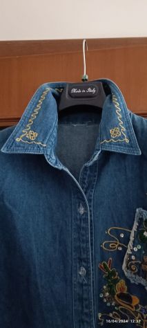 Camicia Jeans Donna Ricamata a mano Stile Positano - Foto 5
