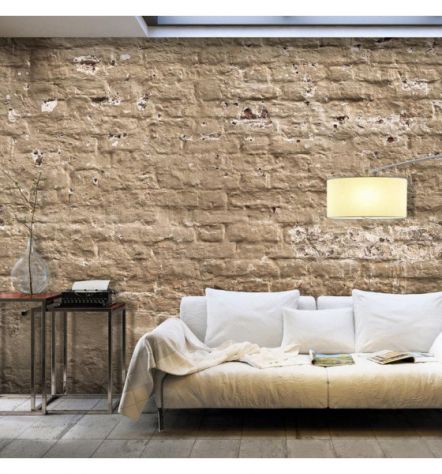 Fotomurale Adesivo Con Mattoni Beige ARREDALACASA