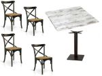 Set Cod219 Sedie e Tavoli 80x80 Arredamento Bar Ristorante Pizzeria Pub