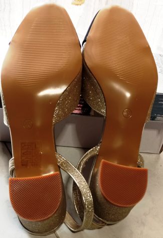 Sandalo Melissa scarpa Slingback dorati a punta nera tg 40 - Foto 10