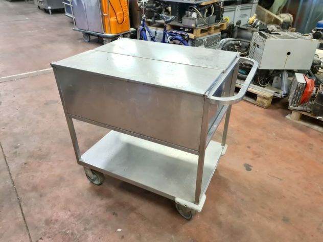 carrello inox per sbarazzo stoviglieria usato - Foto 2