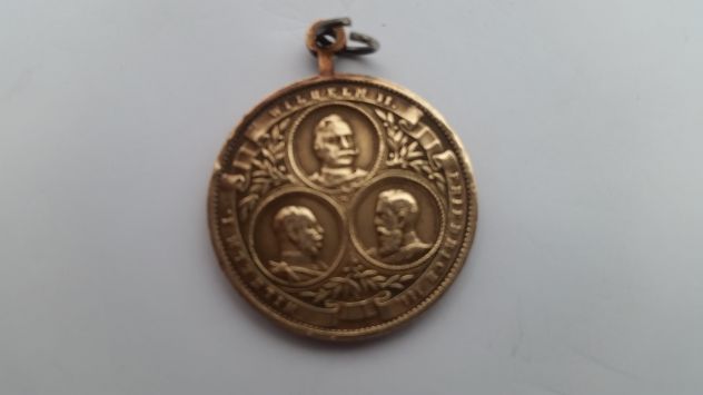medaglia in bronzo con i tre imperatori prussiani anno 1888 - Foto 4
