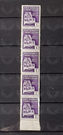 ITALIA francobolli in blocco di 5 - 1944-1958 - Foto 2