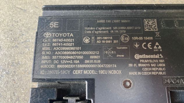 Centralina modulo emergenza Toyota Yaris Hybrid del 2021 (86740-K0021) - Foto 3