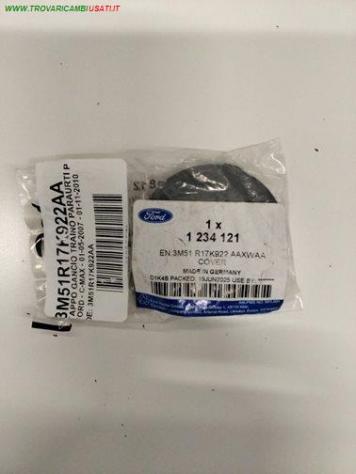 TAPPO GANCIO TRAINO PARAURTI POST. ORIG 3M51R17K922AA Carrozzeria Lamierati esterni Paraurti Tappo gancio t FORD - C-MAX - 01-05-2007 - 01-11-2010