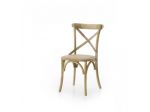 SET 4 Sedie Cross Bistrot shabby vintage legno Olmo seduta rivestita Rattan natu