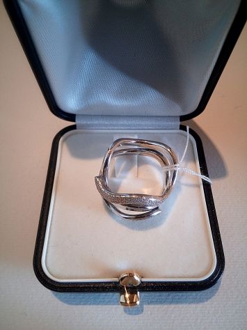 Anello ak3 in Argento 925 Rodiato, Diamantato - Foto 2