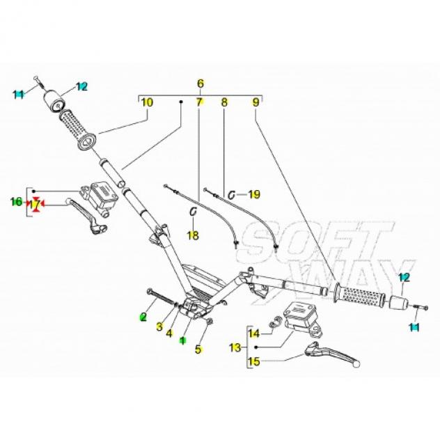 Leva destra freno Piaggio X9 MP3 Yamaha Majesty tipo Brembo - Foto 5