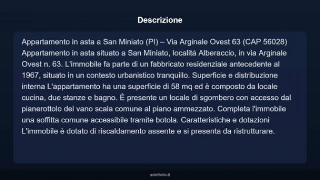 Immobile in asta di 58 m² in vendita a San Miniato - Foto 3