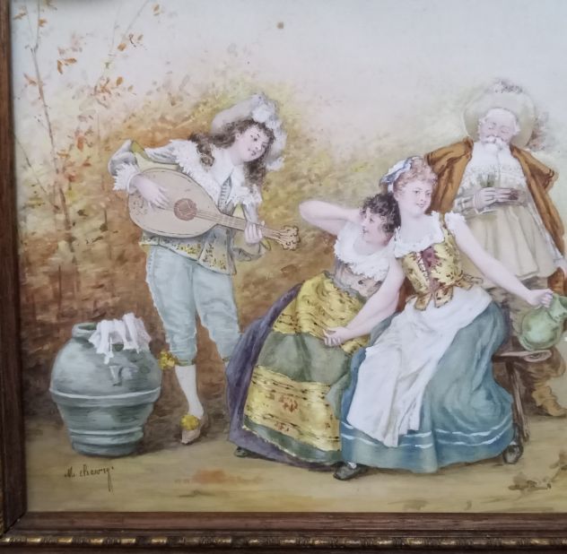 Dipinto dell'800 di alta qualità ,scena romantica. - Foto 4