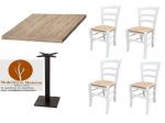 Set cod115 Tavolo e Sedie Per Bar Ristorante Vintage Shabby Chic