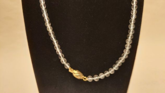 Collana girocollo in topazio azzurro chiusura in argento 925 dorata - Foto 2
