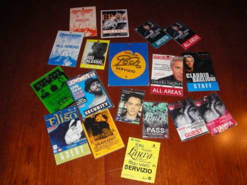 Pass Backstage Concerti Vari Rari e da Collezione
