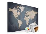 Quadro Di Sughero Mappa Del Mondo In 3 Parti Arredalacasa