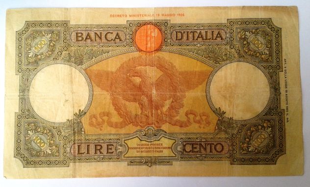 Regno d'Italia - Banconota da lire 100 - Foto 2