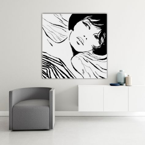 Quadro Valentina Crepax dipinto a mano pop art