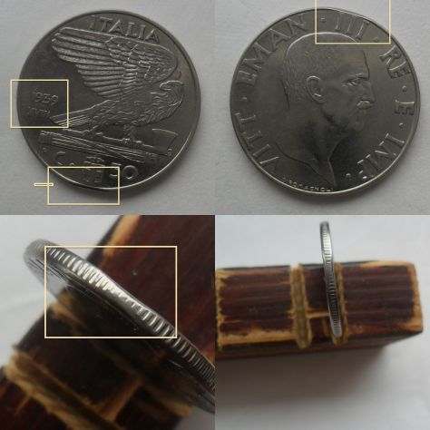 50 CENTESIMI REGNO DEL 1939 ANNO XVIII° ANTIMAGNETICA IN F.D.C. CON DIFETTO -