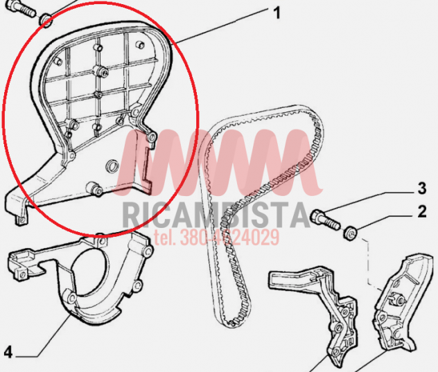 55190212 Alfa Romeo 147 156 166 GTV Spider 2.0 coperchio cinghia distribuzione - Foto 3