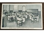 Antica cartolina scuola V. Emanuele III, "La sala di lavoro".