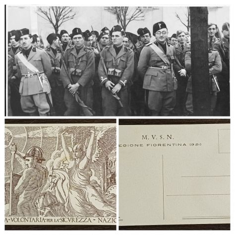 Cartolina 1925 c.a. Milizia - M.V.S.N. - 92° Legione Fiorentina.