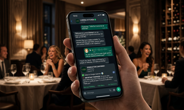 Centralino AI per Ristoranti: Risponditore Vocale e Bot WhatsApp Prenotazioni 24