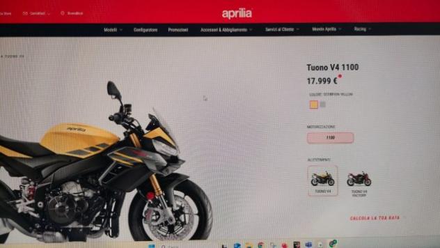 APRILIA TUONO V4 1100 TUONO 1100 BASE ABS EURO 5 + rif. 22454094 - Foto 2