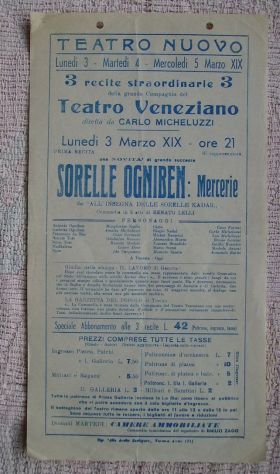 MANIFESTO LOCANDINA PUBBLICITARIA - COMPAGNIA DI RECITE A VERONA 1941 - Foto 2