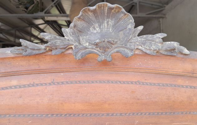 Cassettone Comò Specchiera Antico in legno con piano di pietra - Foto 3