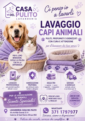 Lavaggio coperte , capi per animali