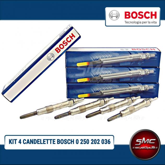 Kit Candelette Bosch 0250202036-4 Fiat , Lancia