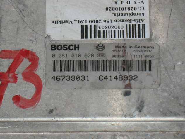 0281010020 ECU CENTRALINA ALFA ROMEO 0281010020 0 281 010 020 46739031 - Foto 2