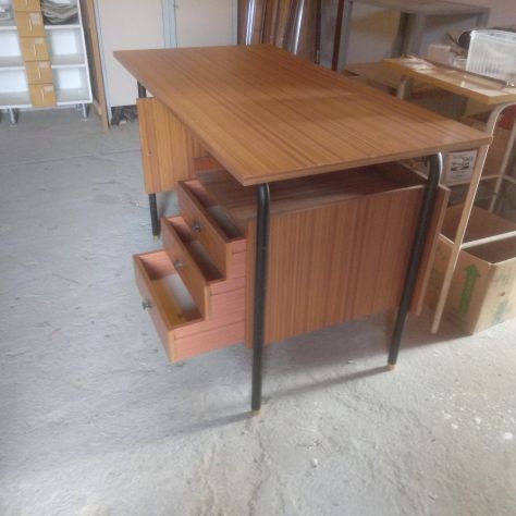 Scrivania in legno tek e metallo - Foto 2