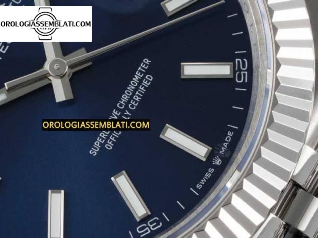 Replica Rolex DATEJUST 41 SS 1:1 MIGLIOR EDIZIONE 904L QUADRANTE BLU IN ACCIAIO SUL BRACCIALE SS JUBILEE 3235 V2 - Foto 12