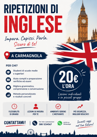 Ripetizioni di INGLESE  Scuole medie e superiori