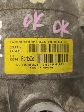 COMPRESSORE A/C FORD Focus Berlina 4° Serie CV61-19D629-FB VPAEDH-19D786-CA M1DA benzina 998 (0811) - Foto 2