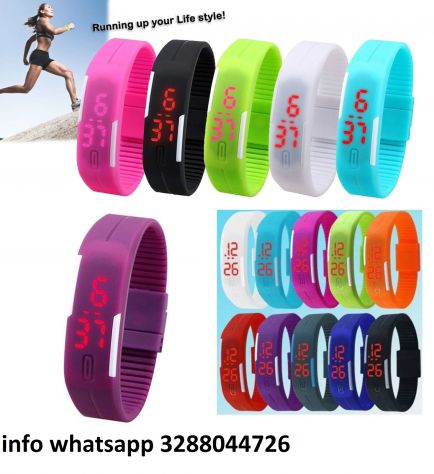 Orologio sport display led silicone uomo donna braccialetto