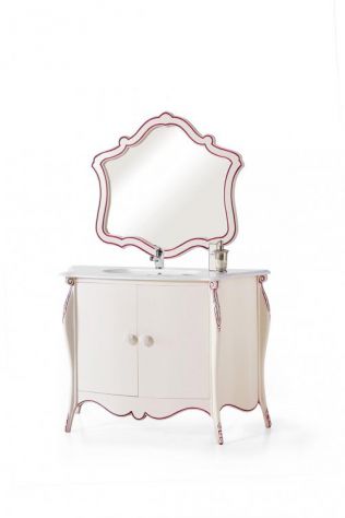 Mobile bagno con marmo e specchiera moderno laccato cod 7306